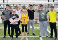  ??  ?? Striking gold Cumnock’s winning football team with student helpers from Ayrshire College