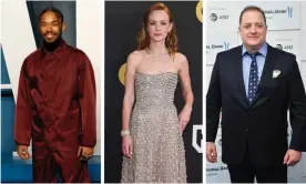  ?? ?? Kelvin Harrison Jr, Carey Mulligan and Brendan Fraser. Composite: Getty Images