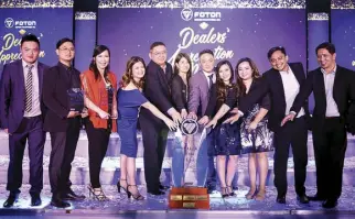  ??  ?? 2018 Dealer of the Year Overall Champion - FOTON A. Bonifacio