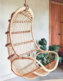  ??  ?? Aurora hanging egg chair, £329.99, The Rattan Company.