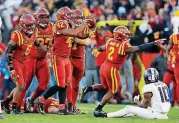  ?? [AP PHOTO] ?? Iowa State’s defense has planted plenty of offenses this season, fueling a rise to contender status in the Big 12.