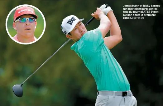  ?? PHOTOS AFP ?? James Hahn et Ricky Barnes (en mortaise) partagent la tête du tournoi AT&T Byron Nelson après la première ronde.