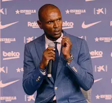  ?? LAPRESSE ?? Il dirigente Eric Abidal, 40 anni, ex terzino e ora d.s. del Barça