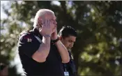  ?? MARIE D. DE JESúS / HOUSTON CHRONICLE ?? Harris County Precinct 4 Constable Lt. Dimitrios Fragkias exits the Harris County Institute of Forensic Sciences area in Houston, Saturday.