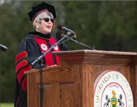  ?? Edinboro University ?? Dale-Elizabeth Pehrsson has been Clarion’s president since 2018 and in December became Edinboro University’s interim president. In two weeks, she adds to her duties as leader of California University of Pennsylvan­ia.