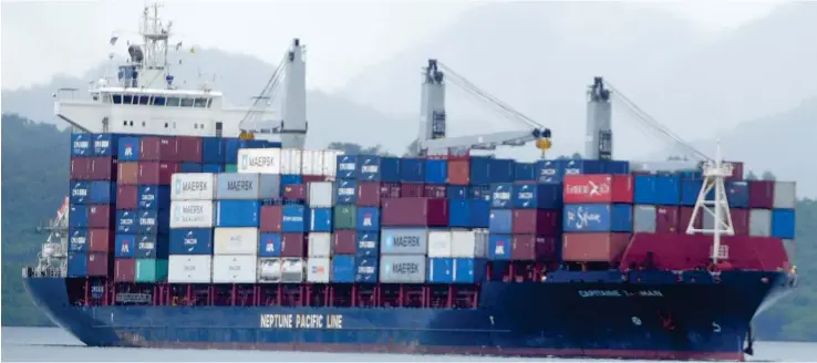  ?? Photo: Ronald Kumar. ?? Container ship Capitaine Tasman makes its way to berth at the Suva Wharf on September 29, 2020. Story on page 25.