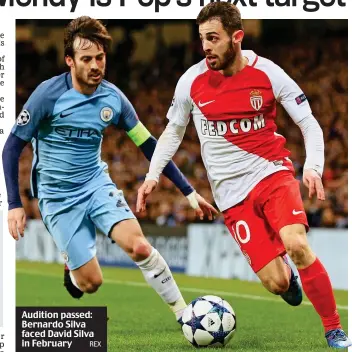  ?? REX ?? Audition passed: Bernardo Silva faced David Silva in February