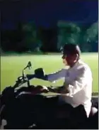  ?? OFFICIAL FACEBOOK PAGE BONG GO’S ?? Philippine President Rodrigo Duterte seen driving his motorcycle.