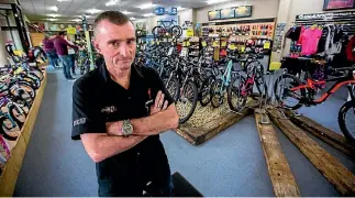  ?? PHOTO: DAVID UNWIN/STUFF ?? Crank It Cycles owner Steve Pedley is frustrated his store has been targeted again.