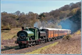  ?? DON BISHOP ?? GWR 0-6-0ST No. 813 and pannier No. 7714 are seen leaving Bewdley Tunnel on April 17.