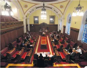  ??  ?? The council chamber at Belfast City Hall