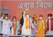  ?? — PTI ?? Prime Minister Narendra Modi during an election campaign rally for West Bengal Assembly polls in Burdwan on Monday.