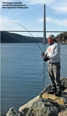  ??  ?? The harbour wall right outside the apartments is also a great lure-fishing spot