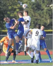  ?? DAVID DALTON — FOR THE MACOMB DAILY ?? Cousino and Dakota squared off in soccer last season. No county teams will be playing soccer this fall unless the MHSAA says so.