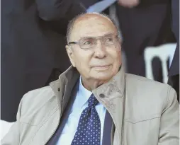  ?? AP FILE PHOTO ?? PRESS BARON: Serge Dassault, chairman and CEO of Dassault Group, attends the traditiona­l Bastille Day parade in 2014. He died yesterday in his Paris office at age 93.