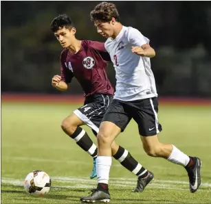  ?? Photo by Jerry Silberman / risportsph­oto.com ?? After battling to get into the playoffs, the Woonsocket boys soccer team’s stay in the Division III playoffs was a short one after a 3-0 defeat to No. 6 Narraganse­tt Wednesday afternoon.