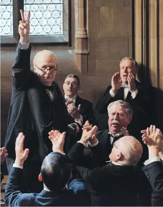  ?? FOCUS FEATURES ?? Gary Oldman resurrects the abundant character of Winston Churchill in Darkest Hour, a film that affirms the importance of having inspiring leadership at a time in history when it was needed most.