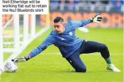  ??  ?? Neil Etheridge will be working flat out to retain the No.1 Bluebirds shirt