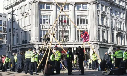  ?? Photograph: PA ?? An Extinction Rebellion climate change protest in October. ‘A better way is needed – and not one that involves further abuse of police powers,’ says Nigel Harvey.