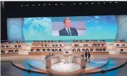  ?? CHRISTOPHE ENA/ASSOCIATED PRESS ?? French President Emmanuel Macron delivers a speech at the One Planet Summit held near Paris, France, on Tuesday.