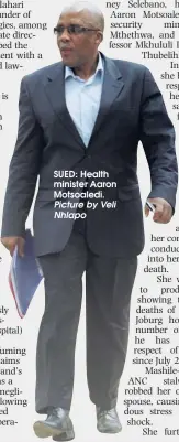  ?? Picture by Veli Nhlapo ?? SUED: Health minister Aaron Motsoaledi.