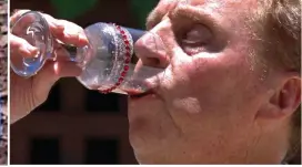  ??  ?? Brave: He drinks a glass of fisheye juice in a bushtucker trial