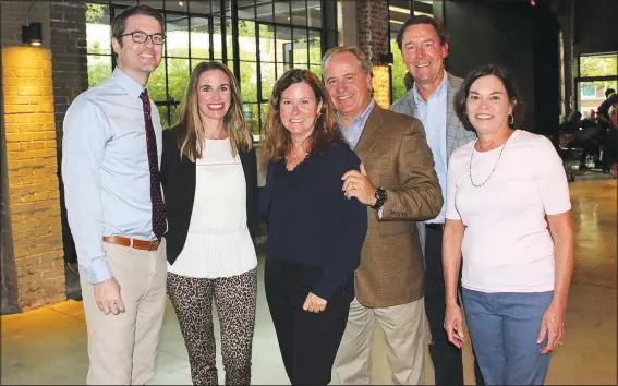  ?? NWA Democrat-Gazette/CARIN SCHOPPMEYE­R ?? Dr. Blake and Lindsay Lockwood (from left), Julie and Dr. Greg Oakhill and Dr. Thad and Melanie Beck enjoy the Hope Cancer Resources Bill Fleeman Gentlemen of Distinctio­n VIP reception Sept. 24 at Record in Bentonvill­e.