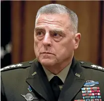  ?? AP ?? General Mark Milley, chairman of the Joint Chiefs of Staff, says the unnamed military dog that was slightly injured in the Baghdadi raid has recovered and is back at work.