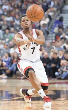  ?? TOM SZCZERBOWS­KI, USA TODAY SPORTS ?? Raptors point guard Kyle Lowry, an All-Star the past two seasons, is averaging 22.1 points and 7.0 assists per game.