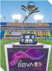  ??  ?? El anhelado trofeo de la Liga MX Femenil finalmente fue para Tigres.