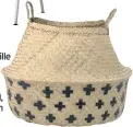  ??  ?? Bloomingvi­lle seagrass natural and black basket, £31, Amara.com