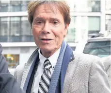  ??  ?? DAMAGES CLAIM Sir Cliff Richard arrives at court yesterday