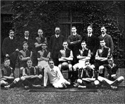  ??  ?? The Langton Boys 1st XI football team of 1911 – four of who would be killed in action at the Somme