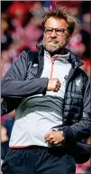  ?? ?? JUBILATION: Klopp celebrates wildly at Anfield