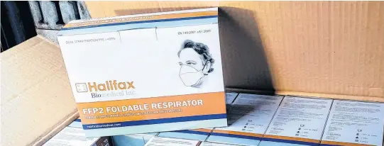  ?? CONTRIBUTE­D ?? The N95 Motex masks that Halifax Biomedical Inc. will distribute were tested by the Health and Environmen­ts Research Centre Laboratory at Dalhousie University in Halifax.