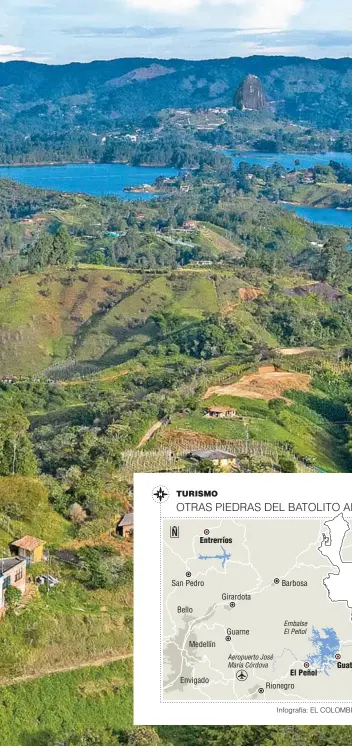  ?? MANUEL SALDARRIAG­A ?? Imagen de la piedra de El Marial, en El Peñol, en la vía que de ese municipio va a hasta San Vicente, en el Oriente antioqueño