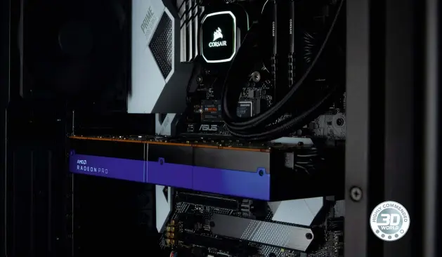  ??  ?? An impressive debut for AMD’S brand-new Radeon Pro cards, paired with Intel’s venerable Core i9-9900k processor