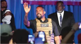  ?? AP FILE PHOTO ?? Kanye West’s nominating petitions to get on the Illinois presidenti­al ballot face at least three separate challenges.