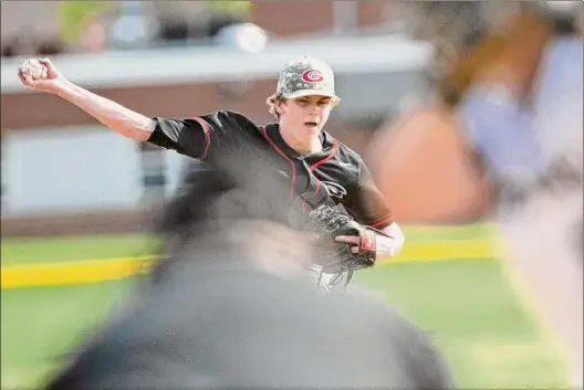  ?? Photos by Lori Van Buren / Times Union ?? Guilderlan­d pitcher Dan Keaney had 12 strikeouts and no walks in a 5-0 win against Burnt Hills-ballston Lake on Thursday.