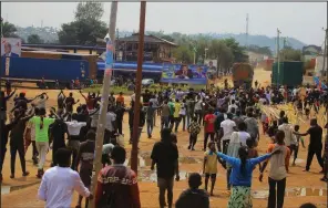  ?? AP/AL-HADJI KUDRA MALIRO ?? Residents of Beni, Congo, protest Friday against the postponeme­nt of Sunday’s presidenti­al election until March.
