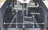  ??  ?? Achterbank­leuning in drie delen, ruimte voor 570 tot 1700 liter bagage.