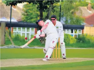  ?? Stewart Conway ?? Phil Conway hits out for Runcorn’s second XI in their victory over their counterpar­ts from Lymm Oughtringt­on Park last Saturday.