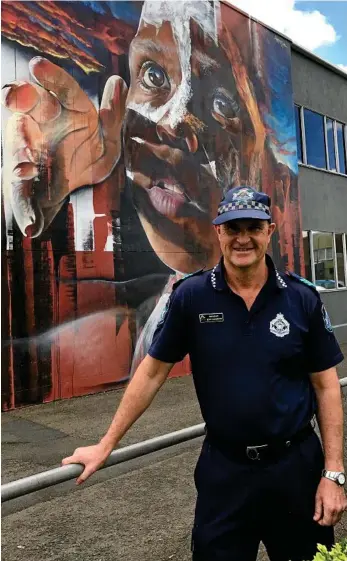  ?? PHOTO: TARA MIKO ?? HUMBLED: Toowoomba Crime Prevention Unit officer-in-charge Scott McGrath is a finalist in the QBank Everyday Hero awards.