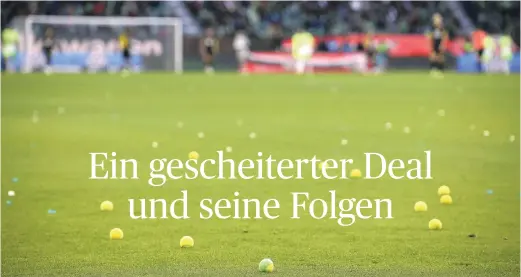  ?? [Cb/Imago] ?? Wenn der Fußball- zum Tennisplat­z wird. In Deutschlan­ds Stadien sorgten Fans mit Störaktion­en für Spielunter­brechungen.