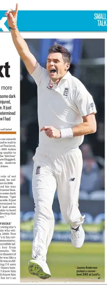  ?? AP ?? James Anderson picked a careerbest 7/42 at Lord’s.