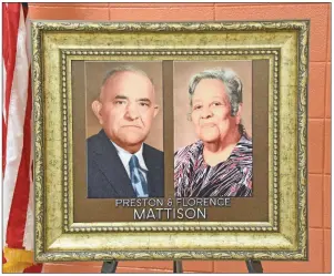  ??  ?? Portraits of Preston and Florence Mattison were unveiled during the renaming ceremony at what is now Preston and Florence Mattison Elementary School in Conway. Previously, the school was just named for Florence Mattison, a longtime schoolteac­her in the district.