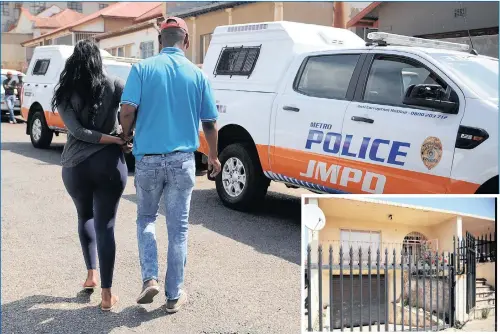  ?? PICTURES: MATTHEWS BALOYI / ANA ?? CUFFED: A woman was arrested after she and her husband collected rent from a house in Jeppestown (inset) they used to own. It was auctioned after the bank attached it. The new owner had to get an eviction order and call the police to get the property...