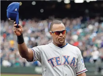  ?? ?? ADRIÁN BELTRÉ de los Rangers durante un juego el 30 de septiembre de 2018