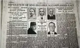  ??  ?? An old newspaper clipping from the Times of India before the division of British India, hangs on the wall of the Partition Museum.