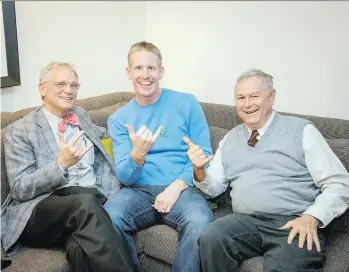  ??  ?? Alex Rogers, centre, is CEO and producer of the Internatio­nal Cannabis Business Conference, which comes to Vancouver Sunday and Monday. Seen with Oregon Democratic Congressma­n Earl Blumenauer, left, and California Republican Congressma­n Dana...